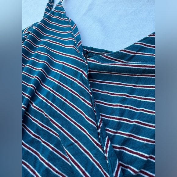 American Eagle Crossover V-Neck Striped Romper - Picture 7 of 12